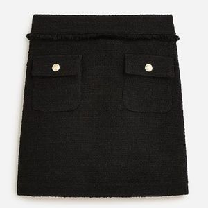 NWOT J. Crew Mini Skirt in Black Tweed Wool Blend Size 0